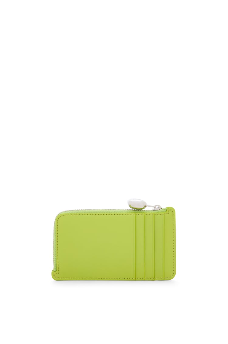 LOEWE ぺブル コインカードホルダー（シャイニーナパカーフ） グリーンリーフ