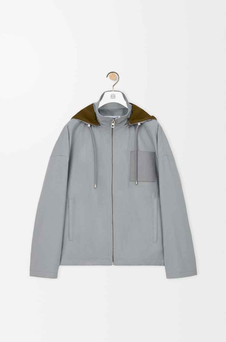 LOEWE Chaqueta con capucha en algodón Gris Claro