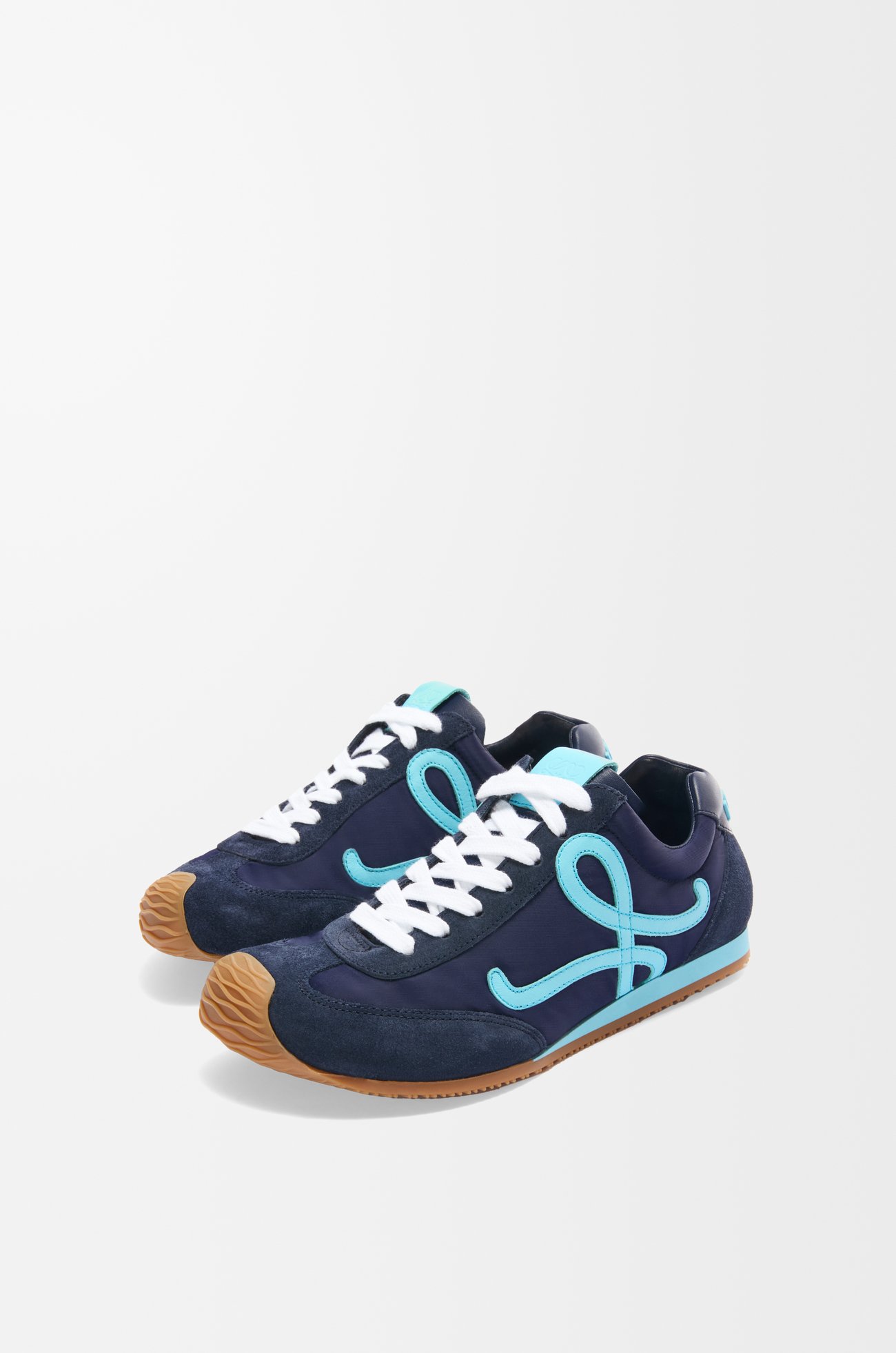LOEWE Ballet Runner 2.0 in nylon and calfskin Navy Blue/Turquoise