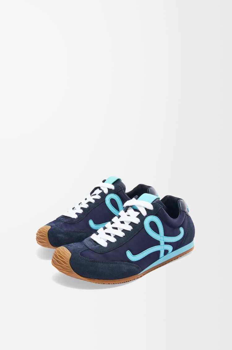 LOEWE Ballet Runner 2.0 in nylon and calfskin Navy Blue/Turquoise