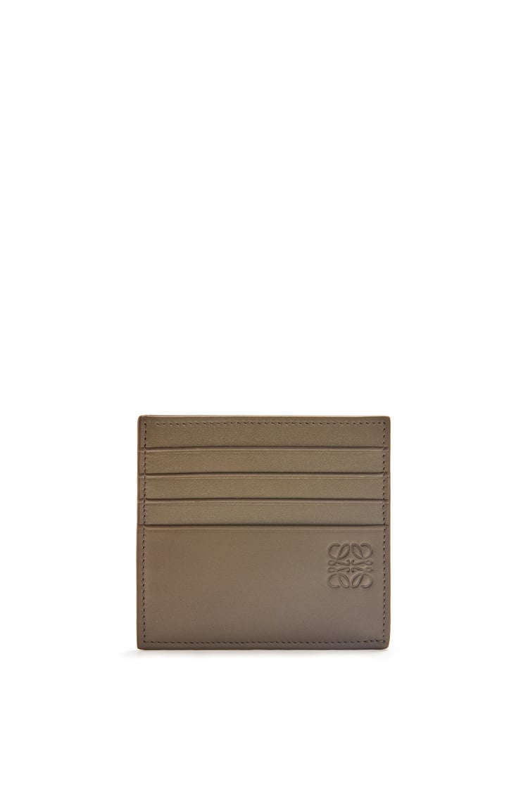 LOEWE Open plain cardholder in shiny calfskin Dark Khaki Green/Khaki Green