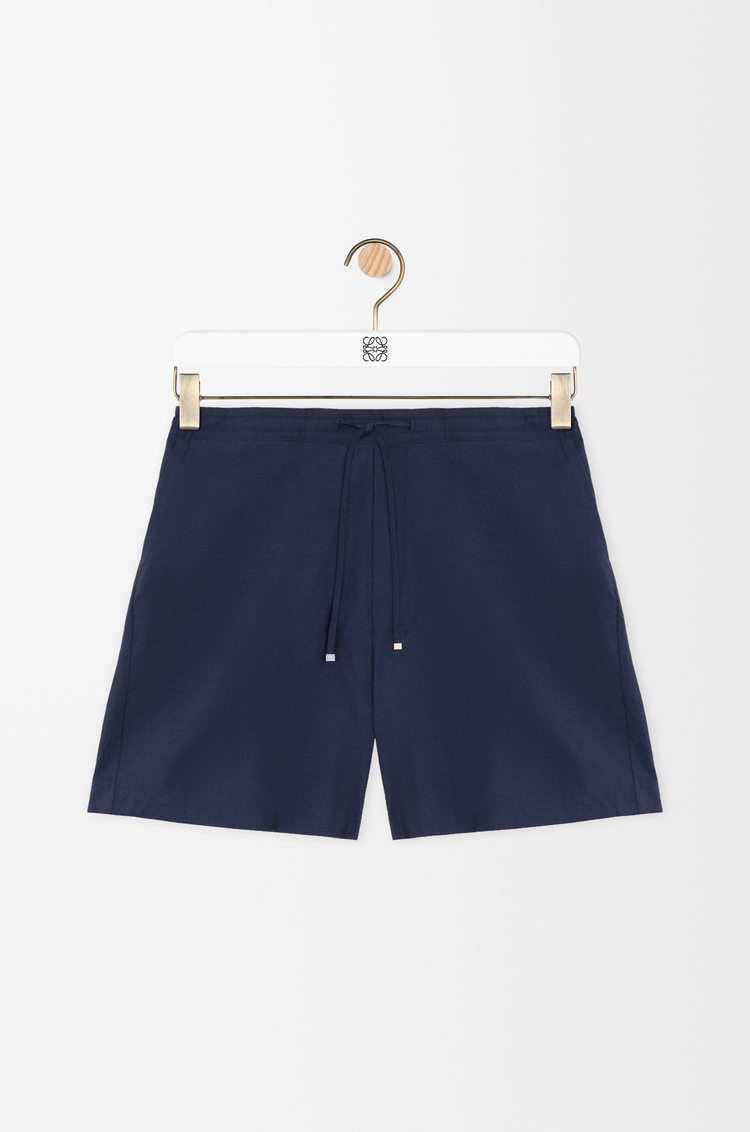 LOEWE Pantalón corto en mezcla de algodón Azul Marino