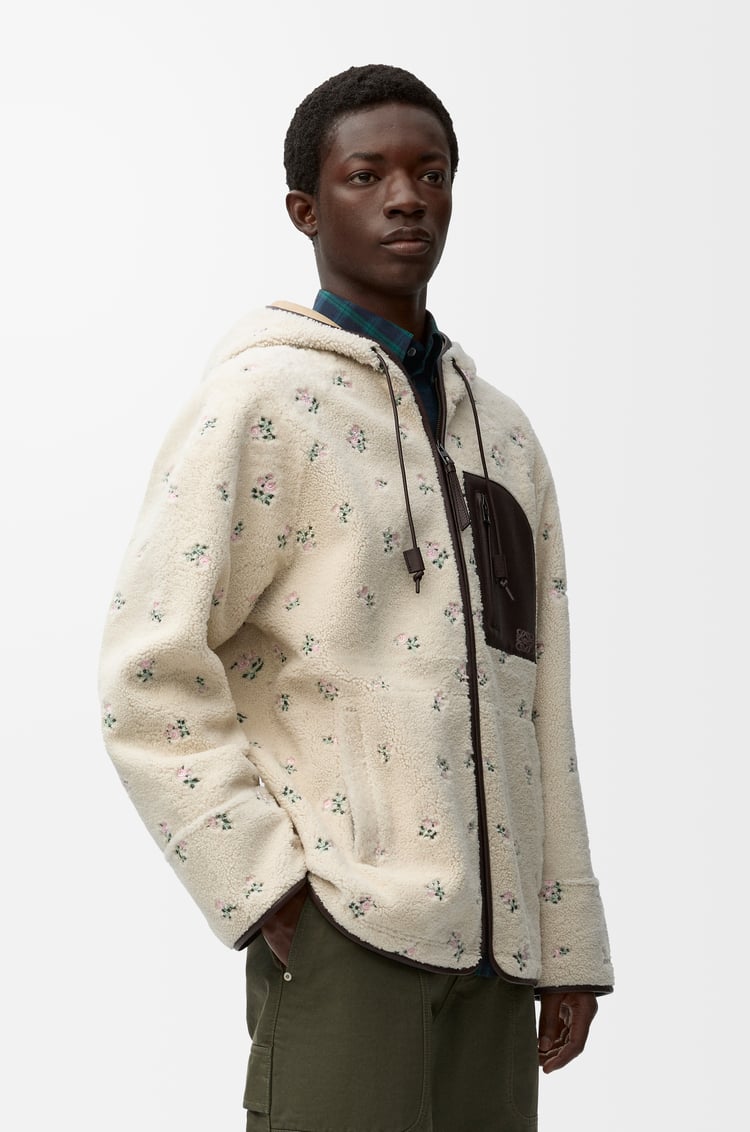 LOEWE Hooded jacket in shearling White