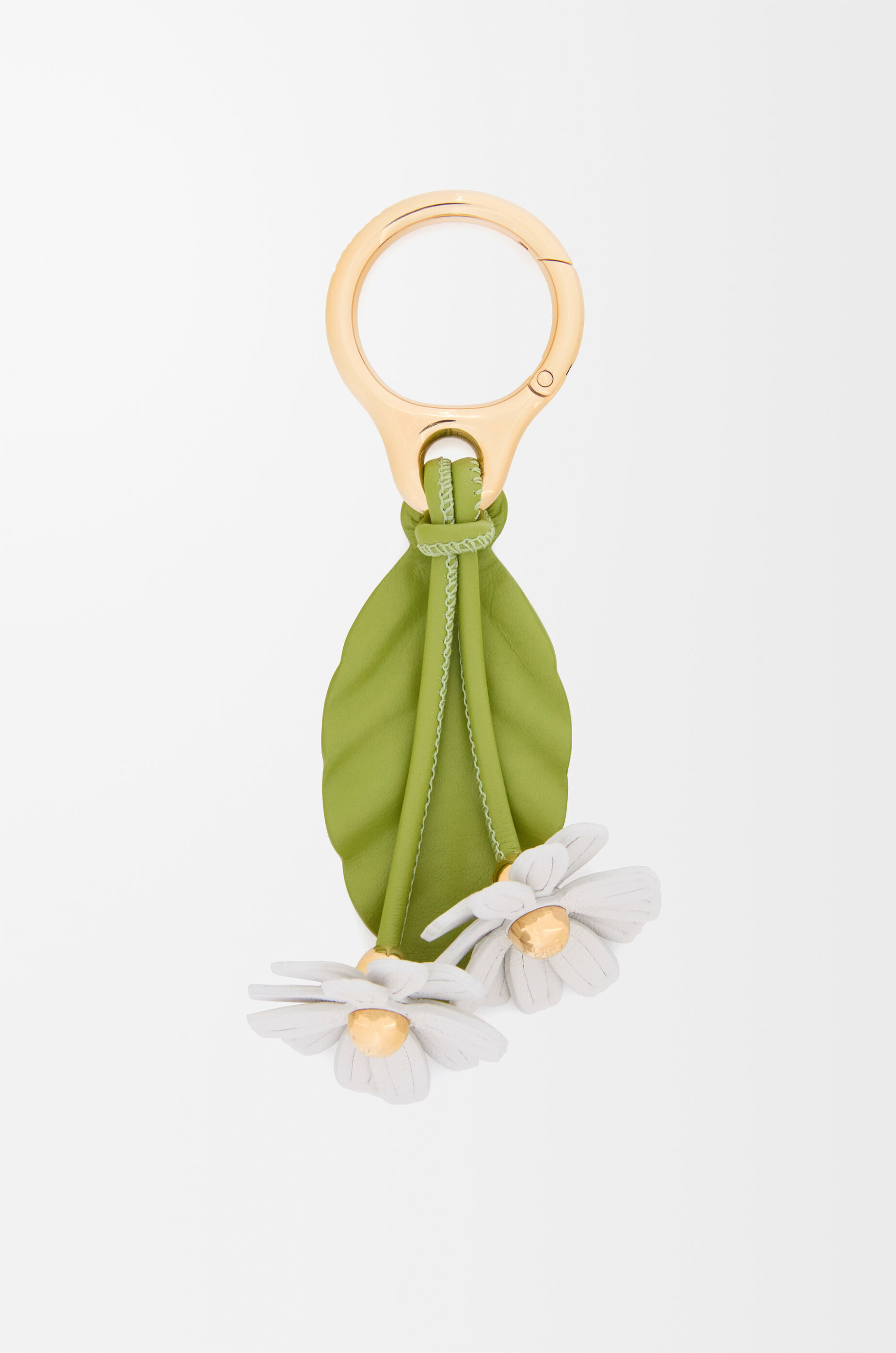 【LOEWE】 カモミール フラワー チャーム Chamomille flower charm in classic calfskin Yellow - LOEWE