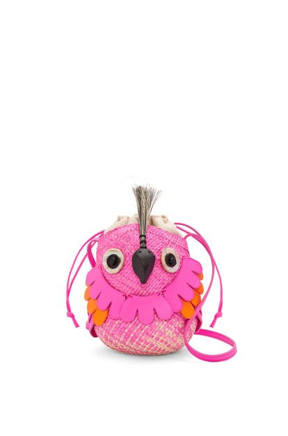 LOEWE Bird bag in iraca palm and calfskin 天然色/紫紅色 plp_rd