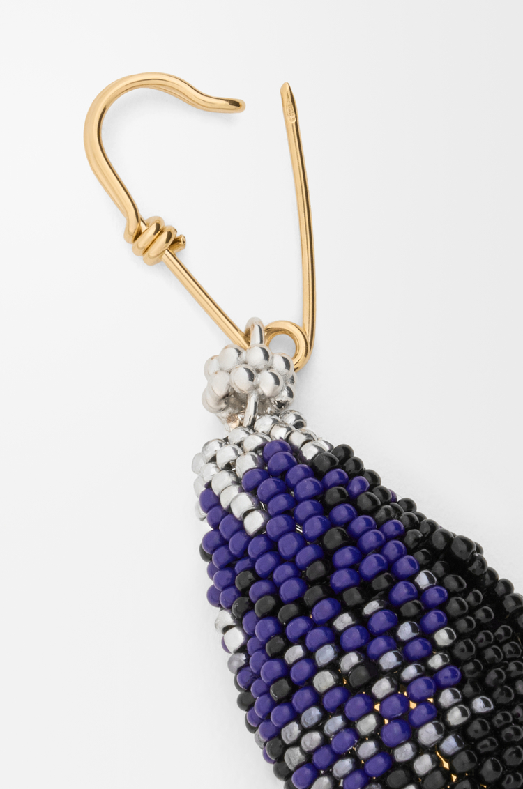 LOEWE Spilla Shell in argento sterling e perline Oro/Nero