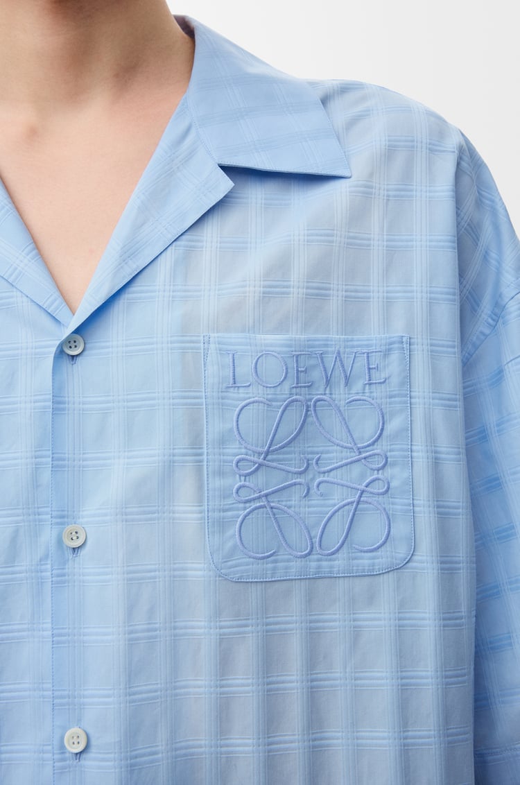 LOEWE Camisa de manga corta en algodón Azul Claro
