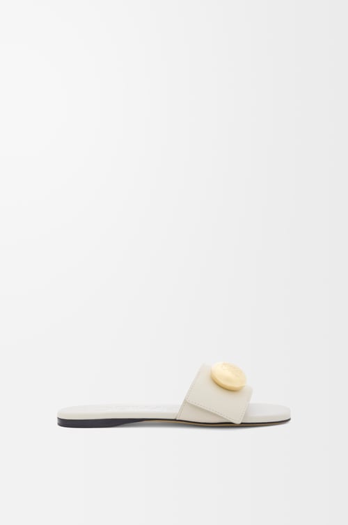 LOEWE Pebble slide in soft calfskin Sea Salt