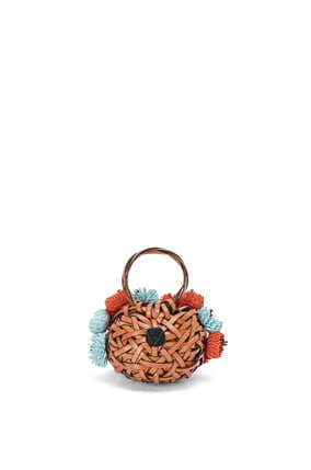 LOEWE Woven nest vase in calfskin and bamboo Tan/Multicolor plp_rd