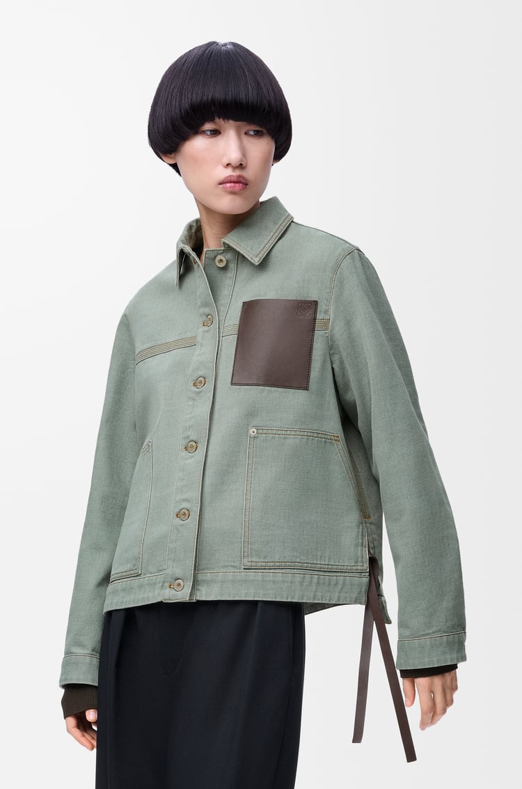 LOEWE Workwear jacket in denim Khaki Green