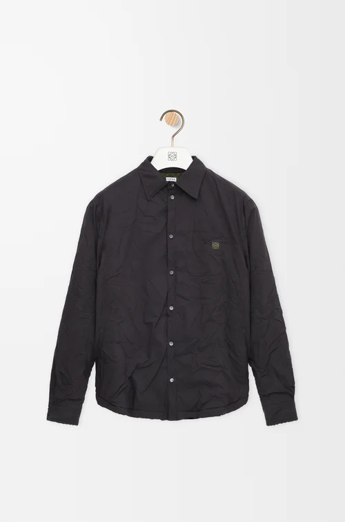 LOEWE Chemise hybride en coton mélangé et laine Noir/Vert