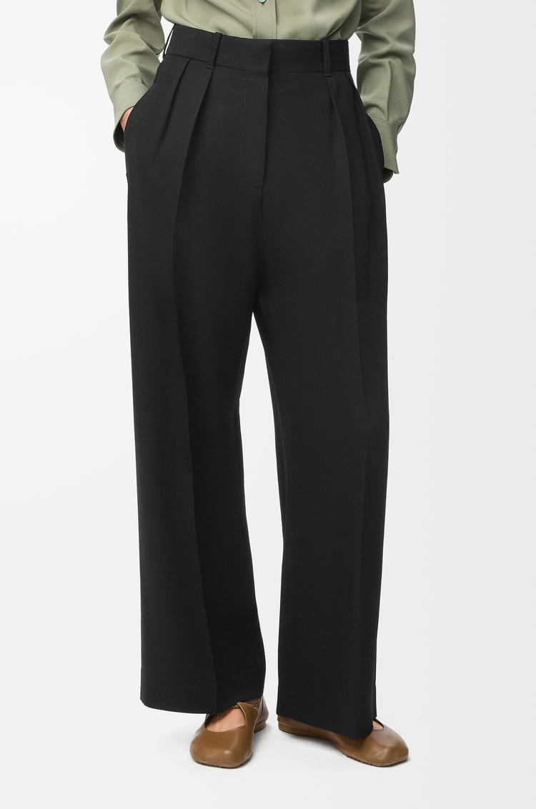 LOEWE Trousers in stretch viscose Black