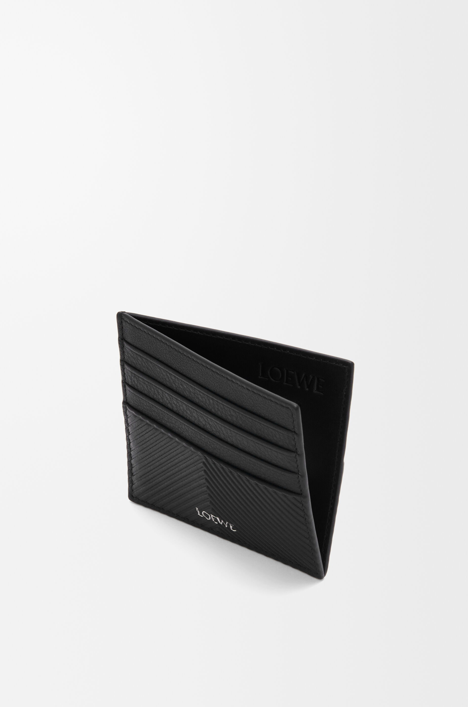 Open cardholder in textured classic calfskin Black - LOEWE 