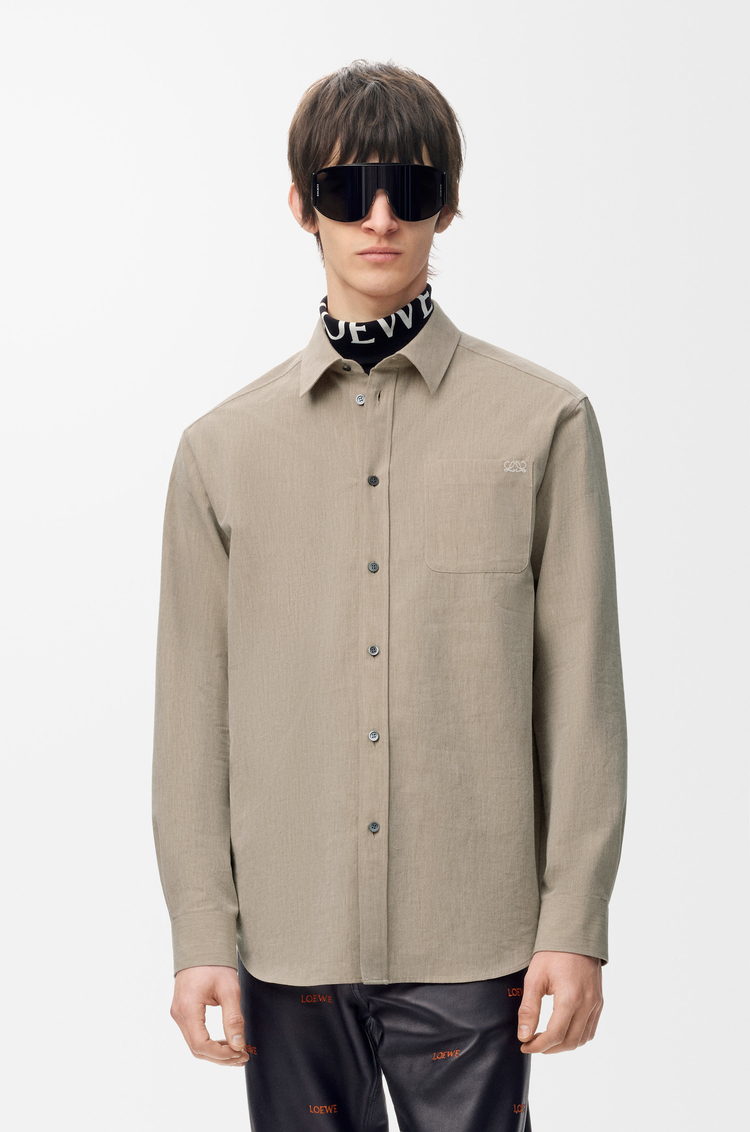 LOEWE Shirt in wool and cotton Beige
