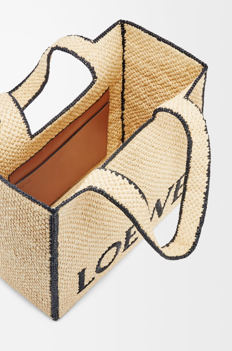 LOEWE Large LOEWE Font tote in raffia Natural