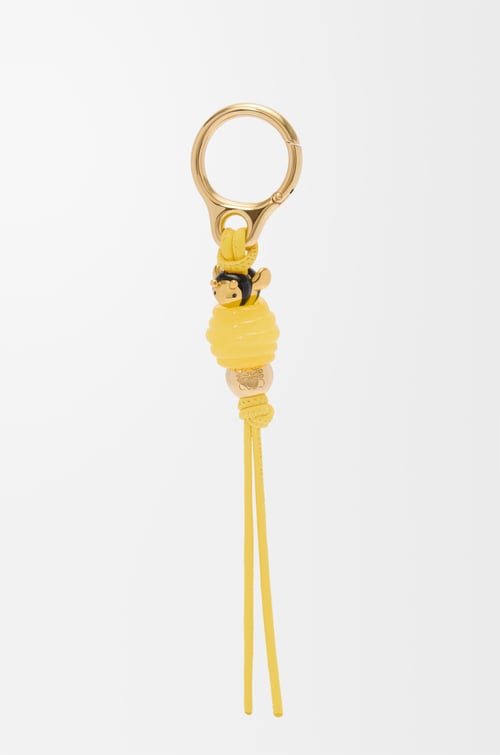 LOEWE Bee dice charm in calfskin Yellow