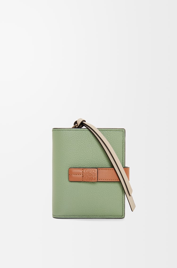LOEWE Compact zip wallet in soft grained calfskin Rosemary/Tan