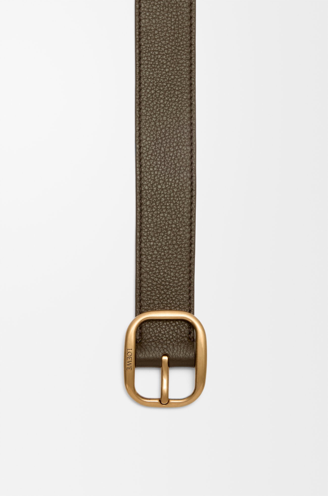 LOEWE 柔軟粒面小牛皮腰帶 苔原色/金色