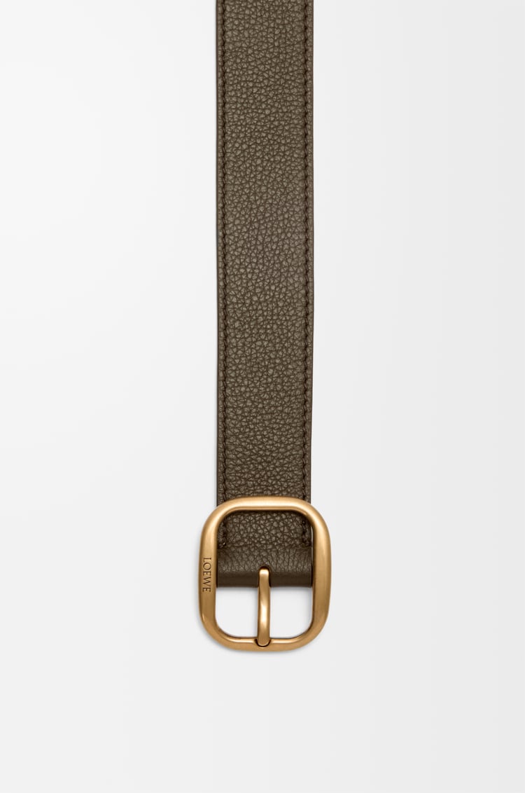 LOEWE 柔軟粒面小牛皮腰帶 苔原色/金色