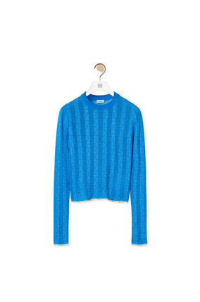 LOEWE Anagram devore sweater in viscose Light Blue plp_rd