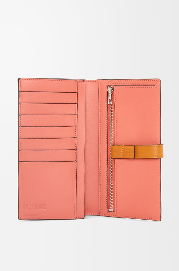 LOEWE Large vertical wallet in grained calfskin Light Oat/Honey