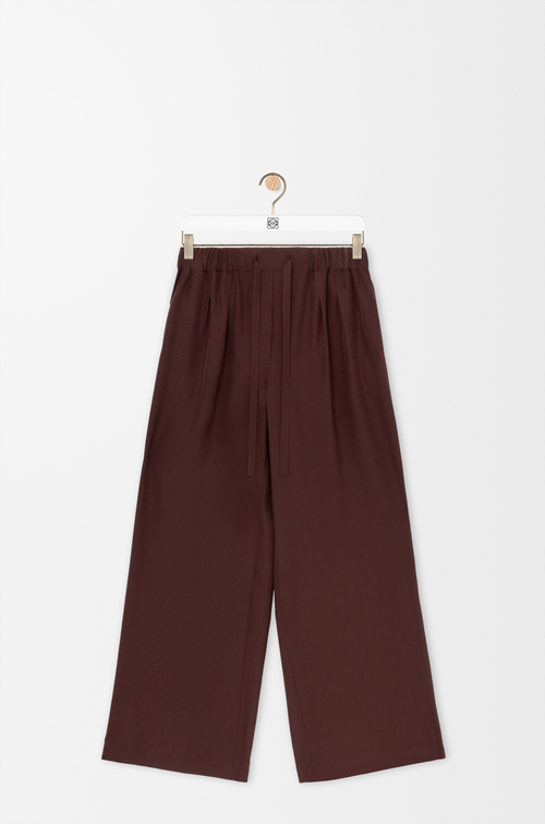 LOEWE Pyjamahose aus Seide Burgunderrot