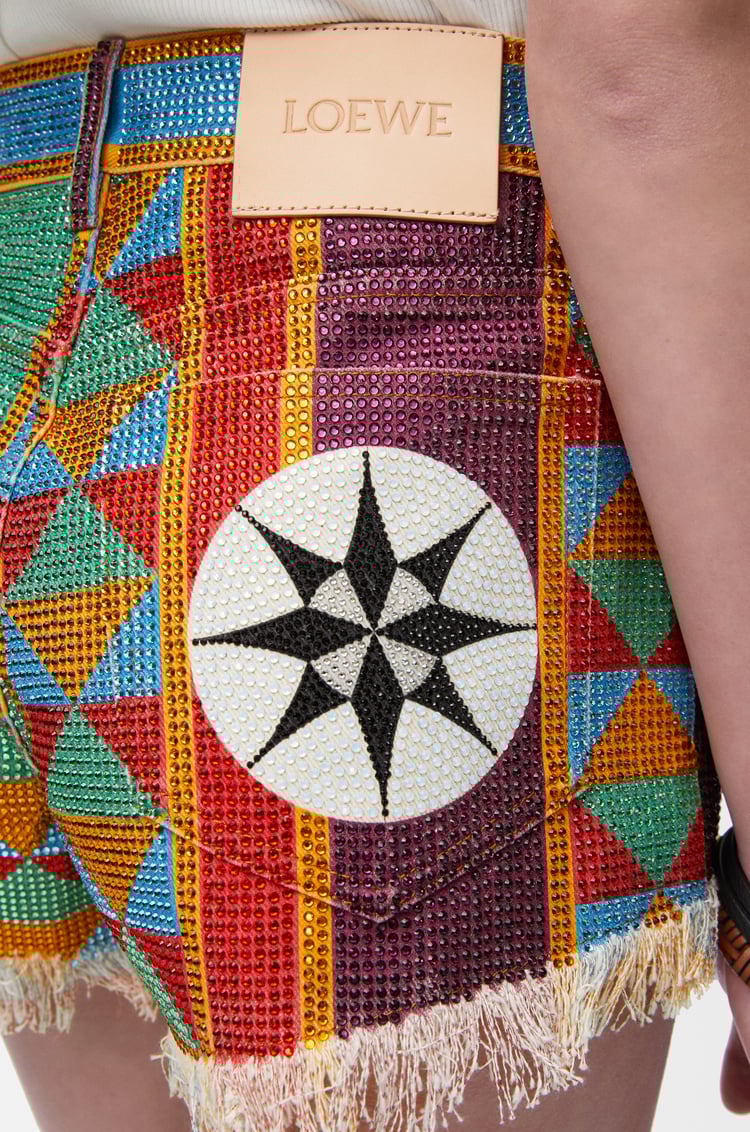 LOEWE Embellished shorts in denim Multicolor