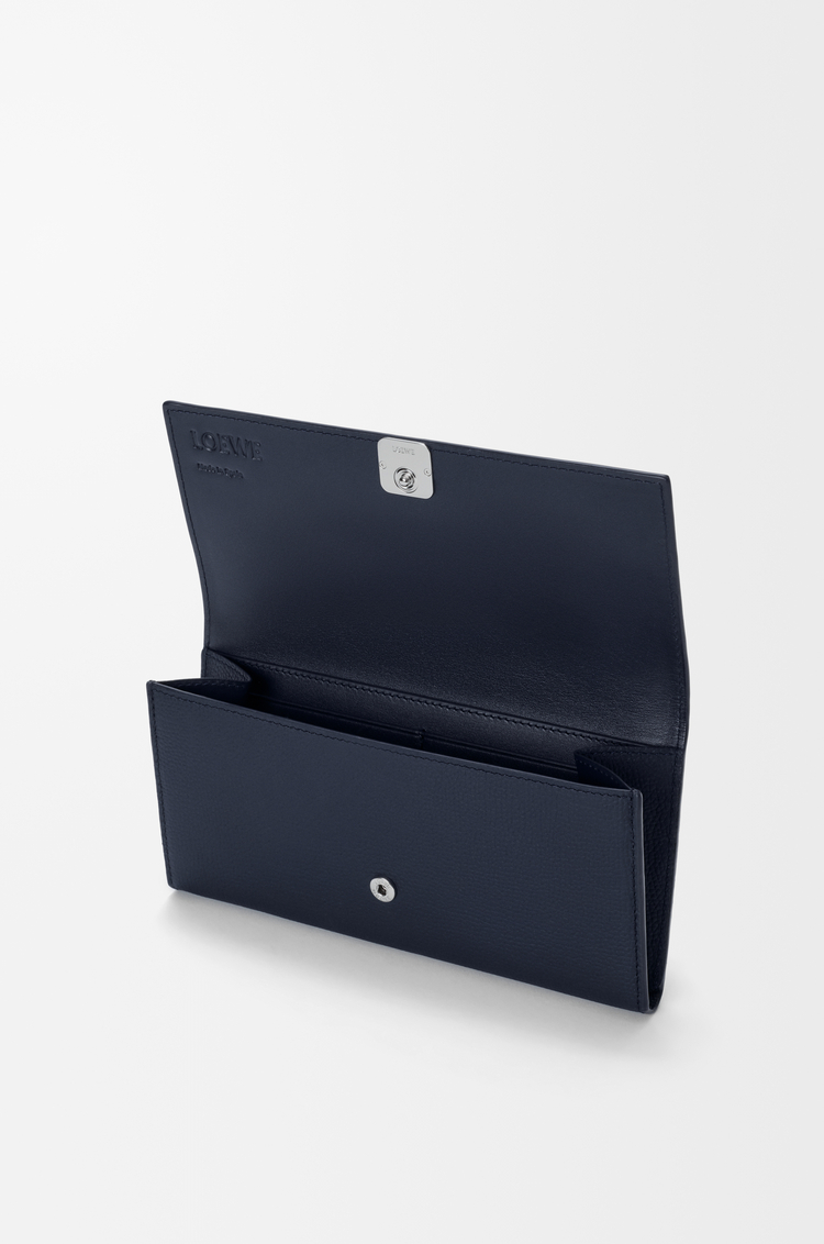 LOEWE Cartera continental Anagram en piel de ternera graneada Azul Marino