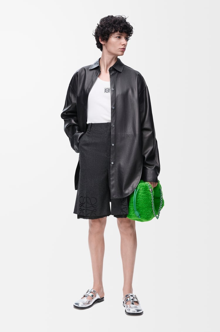 LOEWE Anagram shorts in wool and cashmere Charcoal Melange