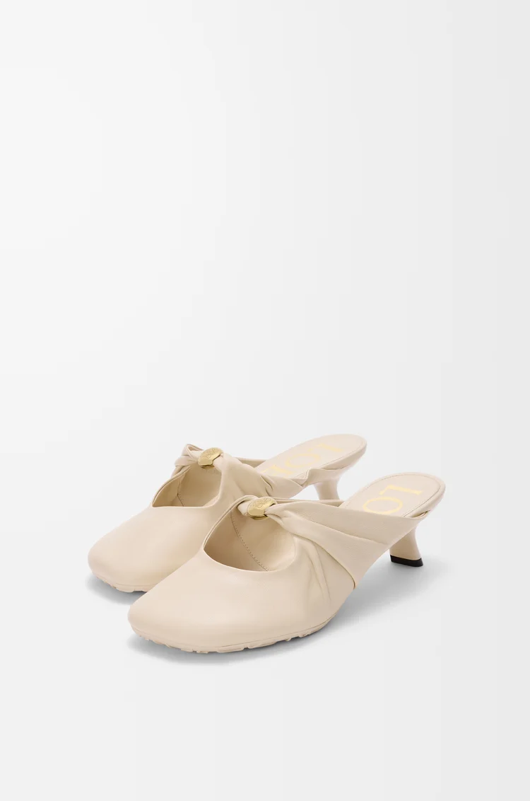 LOEWE Pebble Soft mule in nappa lambskin Dough