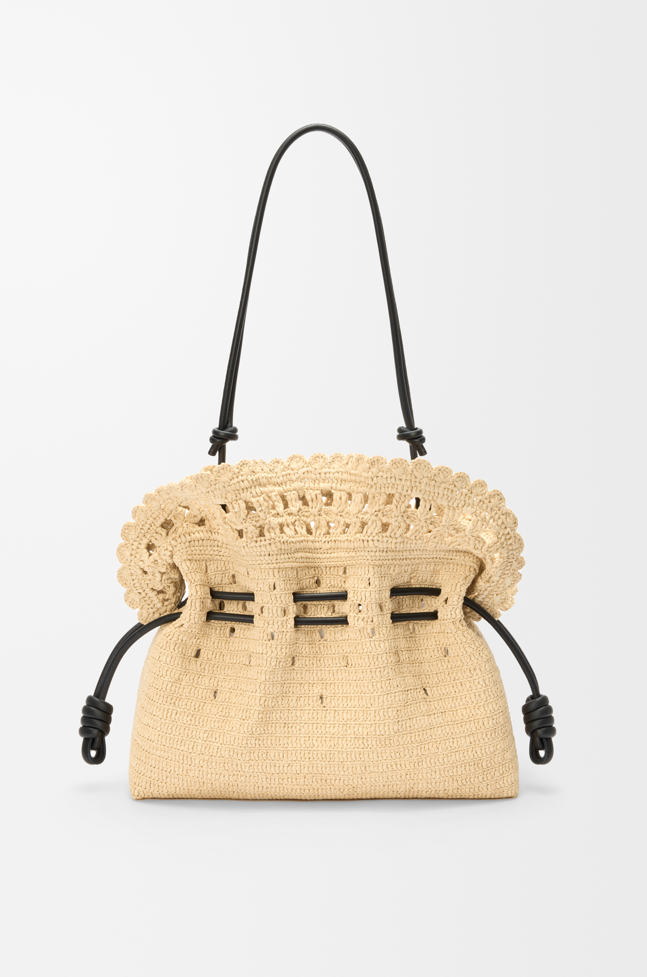 LOEWE Medium Flamenco clutch in raffia Natural