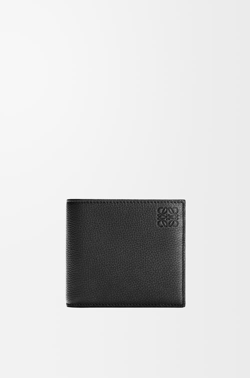 LOEWE 柔軟粒面小牛皮雙褶零錢夾 黑色