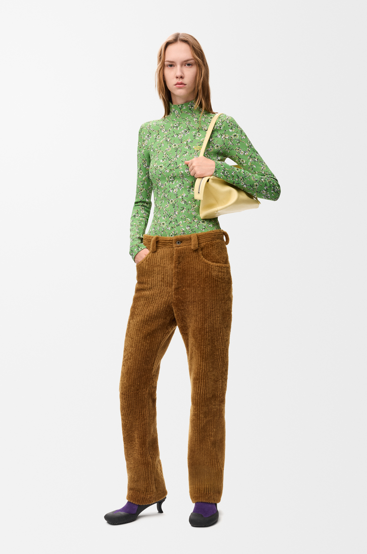 LOEWE Top en mezcla de viscosa Verde/Multicolor