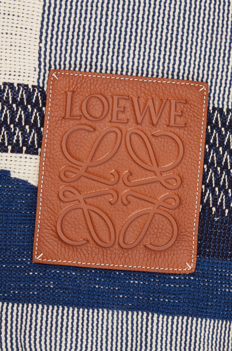 LOEWE Blanket in cotton Blue/Multicolor