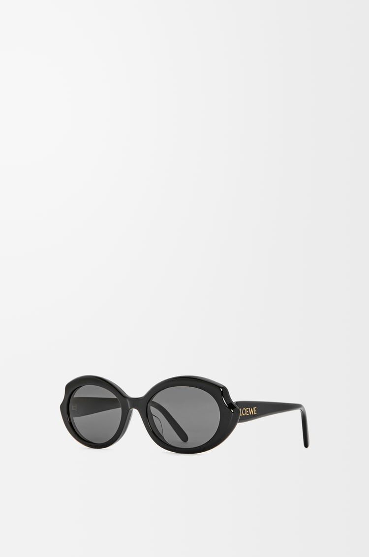 LOEWE 迷你 Slim Oval 太阳镜 黑色