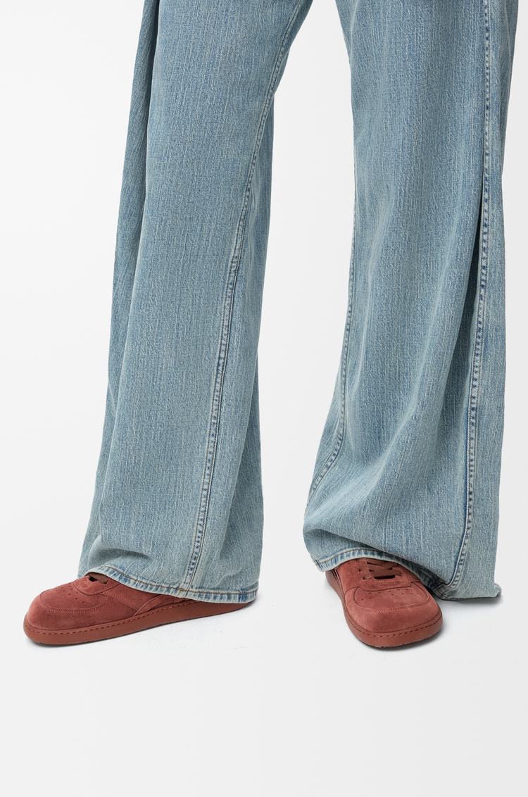 LOEWE Sneakers Jambo en veau velours Rouge Brûlé