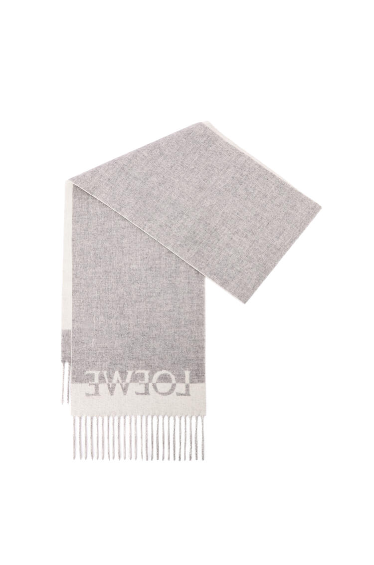 LOEWE Bicolour LOEWE scarf in wool and cashmere White/Light Grey