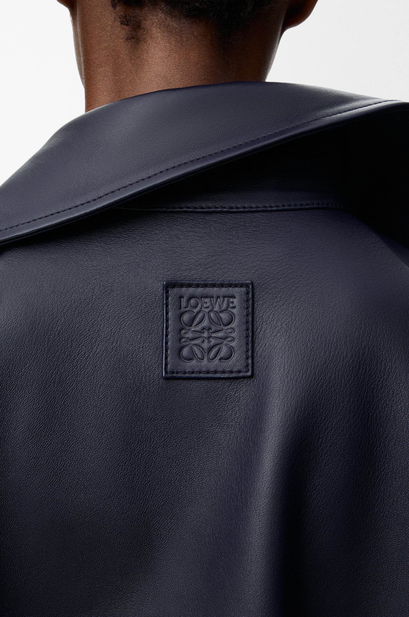 LOEWE Chaqueta en piel napa de cordero Azul Marino