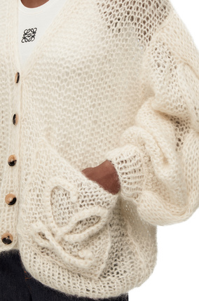 LOEWE Anagram knitted cardigan in mohair Ecru plp_rd