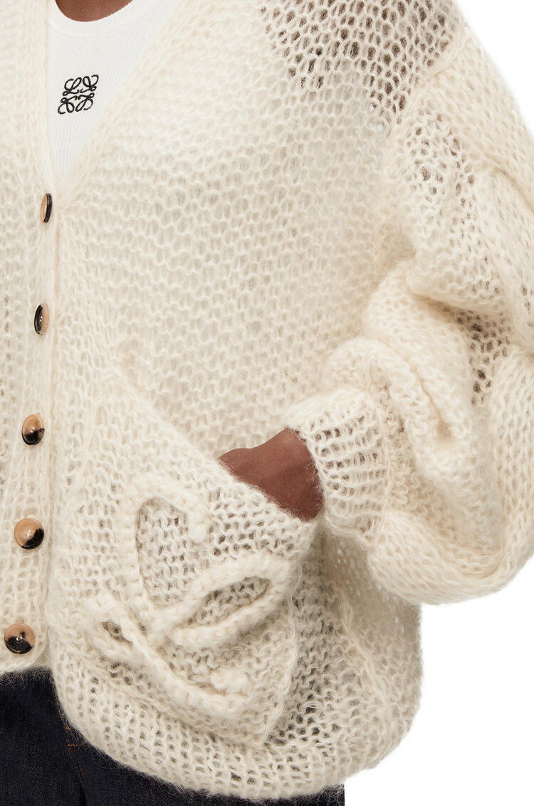 LOEWE Anagram knitted cardigan in mohair Ecru pdp_rd