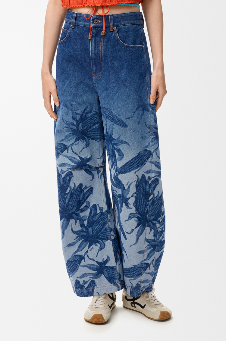 LOEWE Jeans Barrel in denim Blu Denim