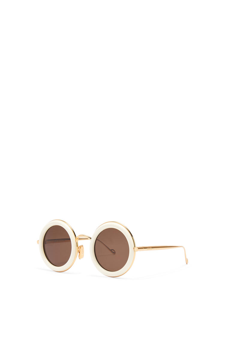 LOEWE Round sunglasses in acetate Ivory/Gold