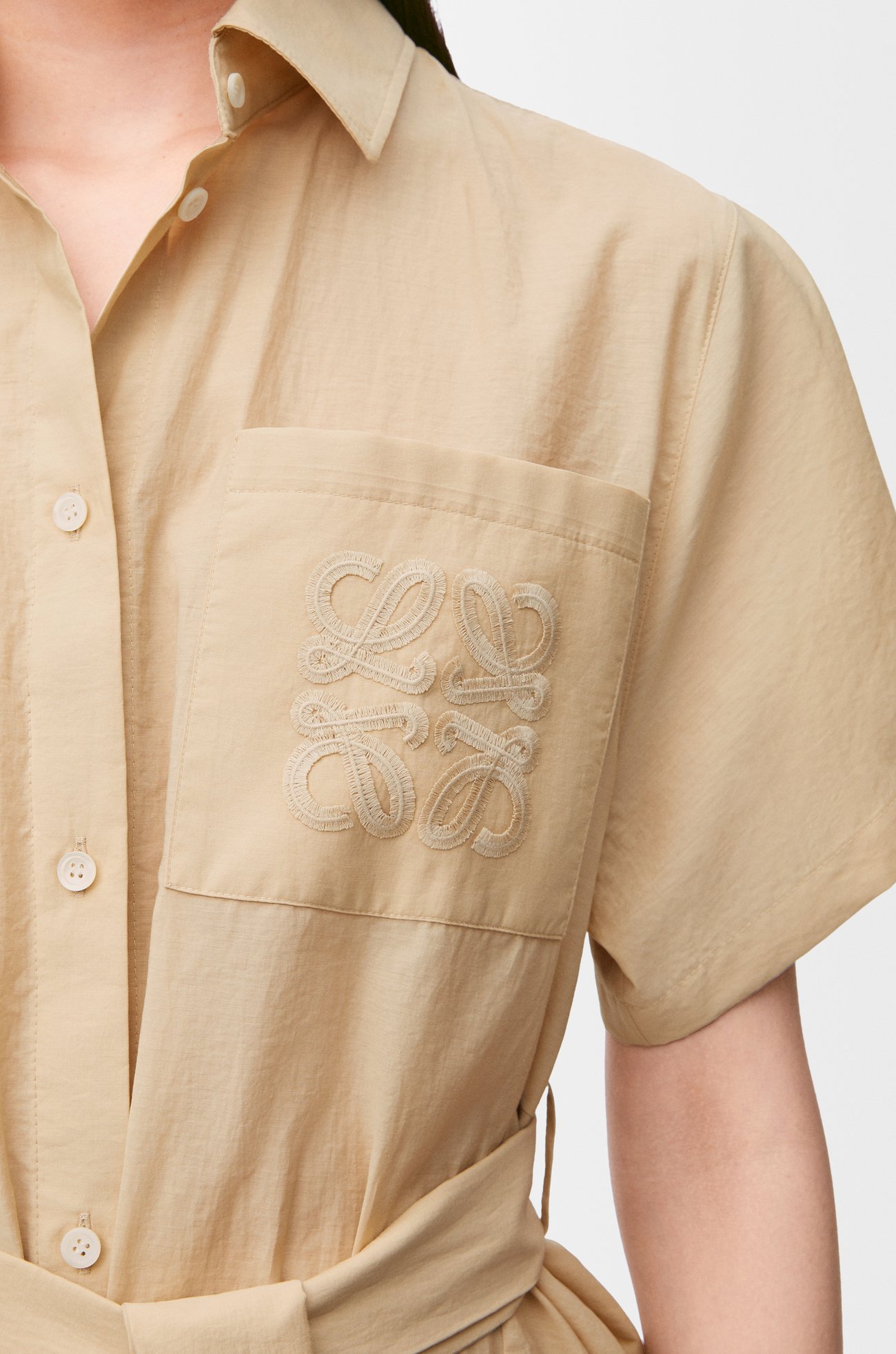 LOEWE Shirt dress in cotton blend Light Beige