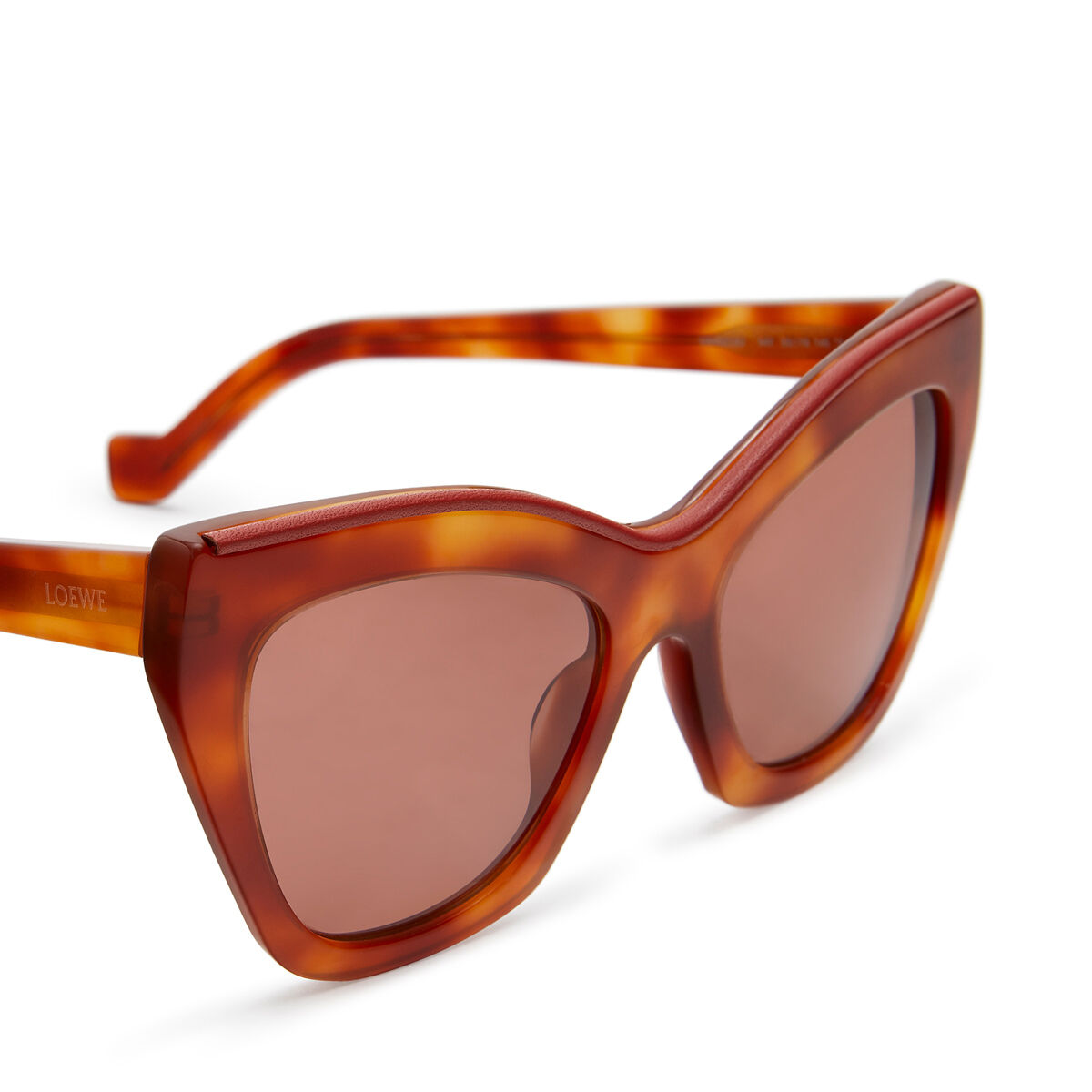 LOEWE Cateye Sunglasses Vintage Blonde/Red/S Brown front