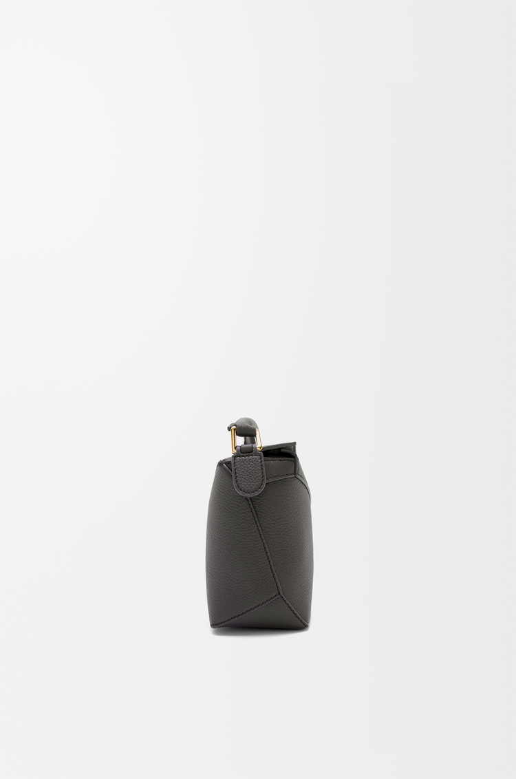 LOEWE Mini Puzzle Edge bag in soft grained calfskin Dark Grey