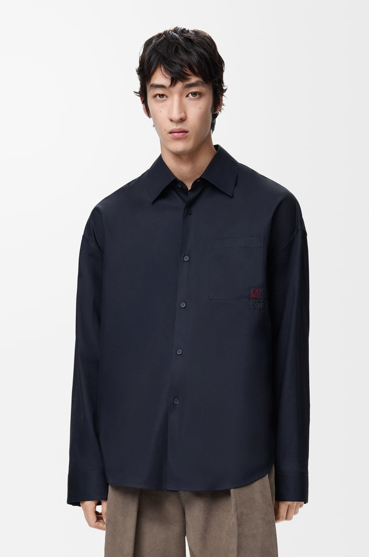 LOEWE Camisa en algodón Azul Marino Oscuro