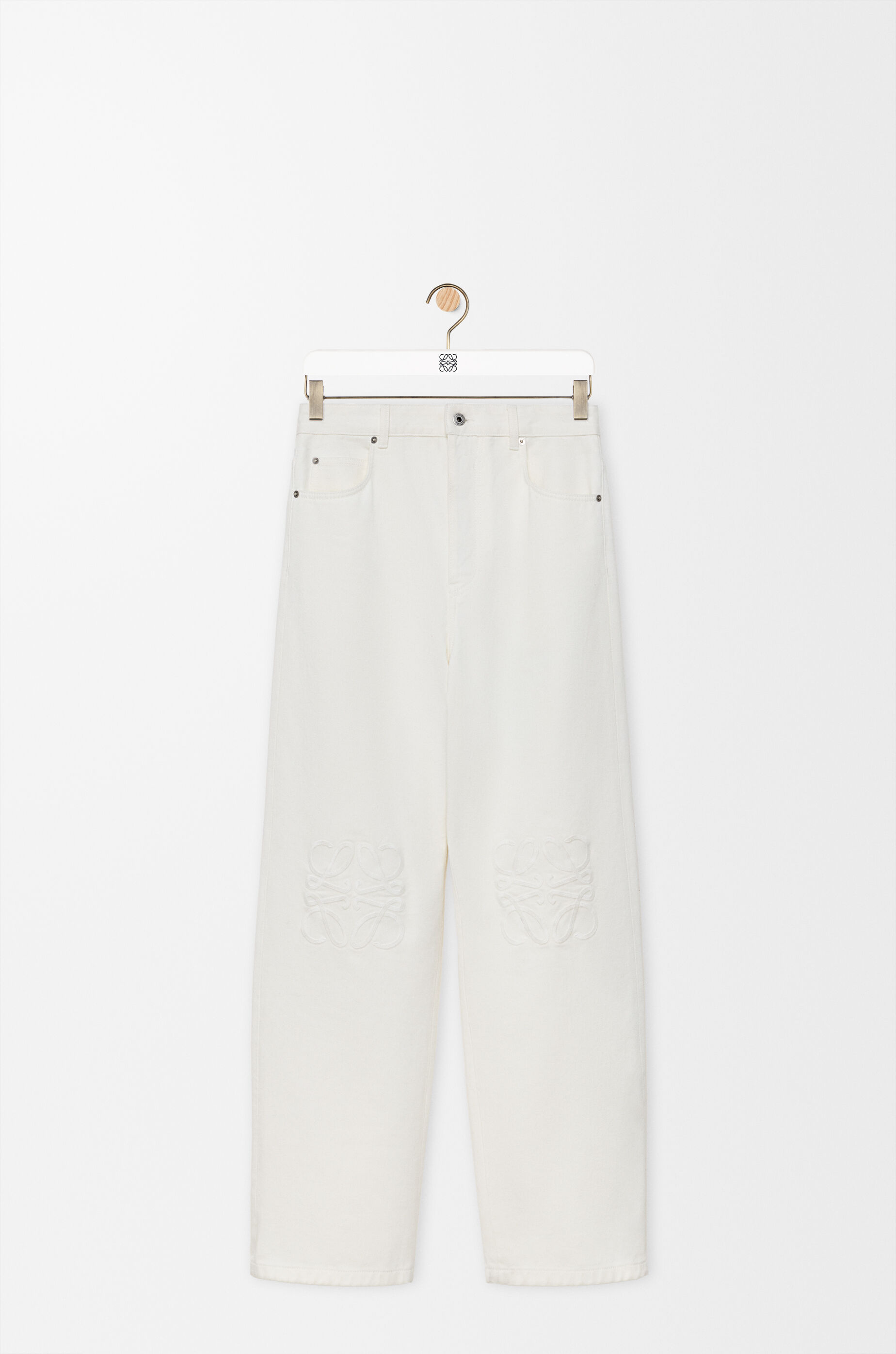 Anagram baggy jeans in denim White - LOEWE APAC official website