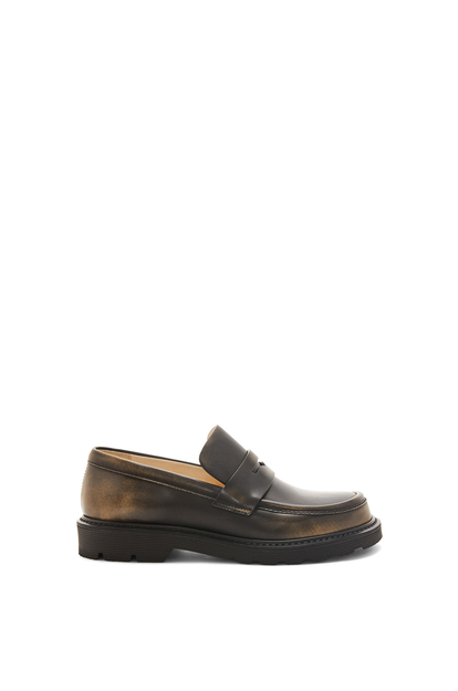 LOEWE Blaze loafer in bi-colour brushed-off calfskin Medium Concealer/Black