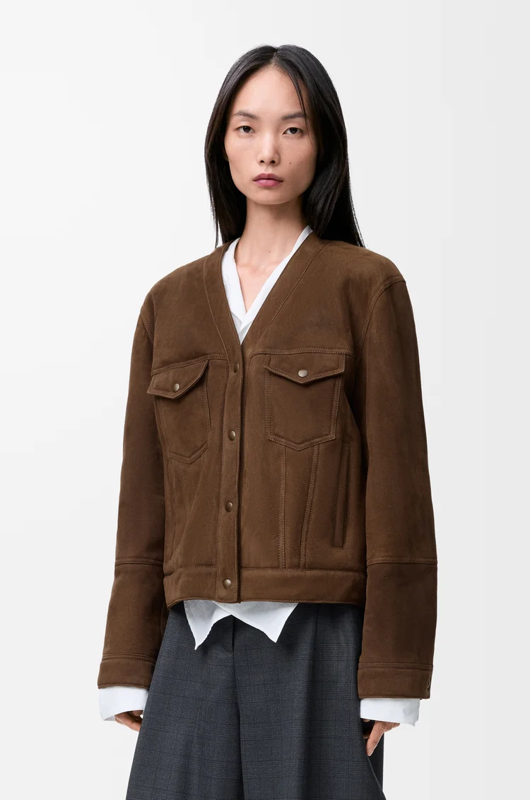 LOEWE 剪羊毛开衫 深绿色