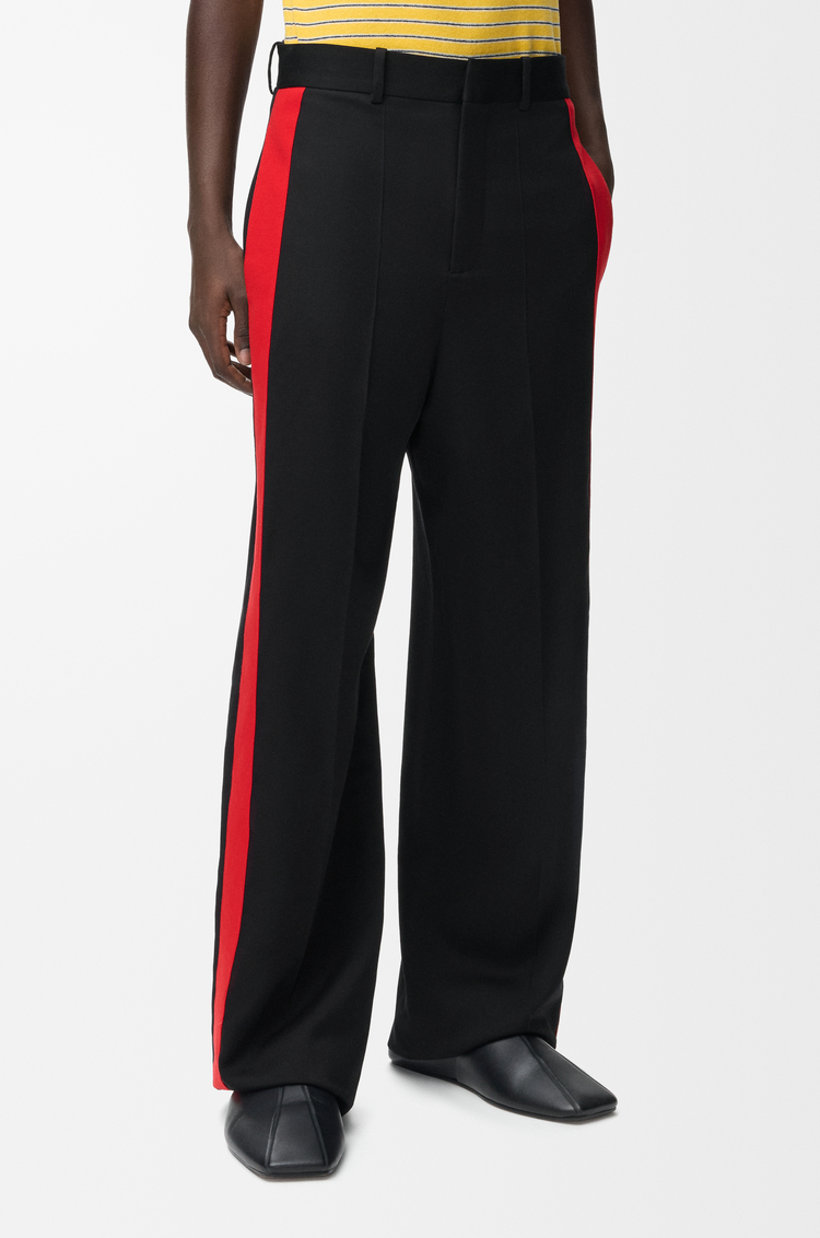 LOEWE Pantalon en laine mélangée Noir/Rouge